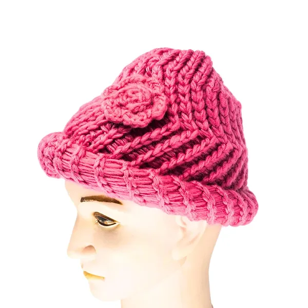 Rose_Pink_Versatile_Knit_Pom_Pom_Winter_Stylish_Beanie_For_Women