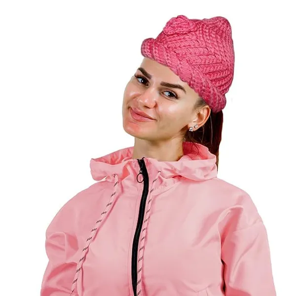 Rose_Pink_Versatile_Knit_Pom_Pom_Winter_Stylish_Beanie_For_Women