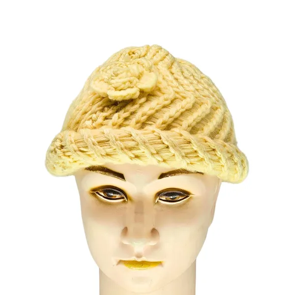 Yellow_Versatile_Knit_Pom_Pom_Winter_Stylish_Beanie_For_Women