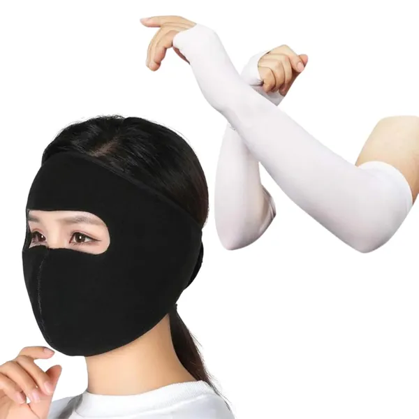 Black_&_White_Premium_Cotton_Breathable,_Face_Cover_Mask_With_Arm_Sleeves_(Pack_Of_2)