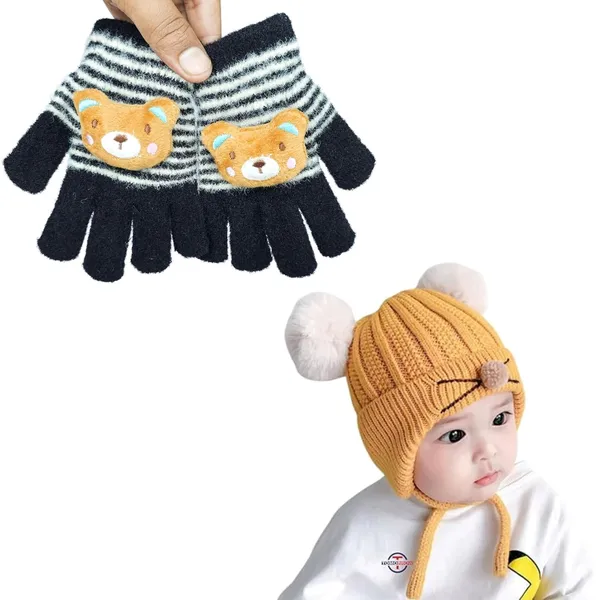 Black_&_Orange_Soft_Thermal_Materials_Knitted_Gloves_And_Beanie_For_Boys_And_Girls