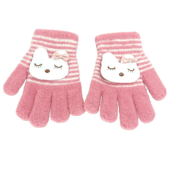 Pink_Soft_Thermal_Materials_Knitted_Gloves_And_Beanie_For_Boys_And_Girls