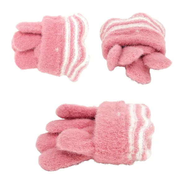 Pink_Soft_Thermal_Materials_Knitted_Gloves_And_Beanie_For_Boys_And_Girls
