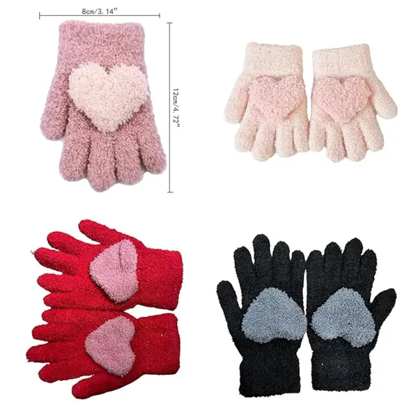 Red_Soft_Pom_Pom_Beanie_With_Cat_Ears_Gloves_For_Kids