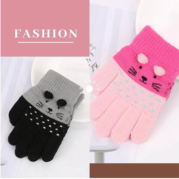 Pink_Cute_Toddler_Beanie_Hat_With_Heart_Design_Gloves