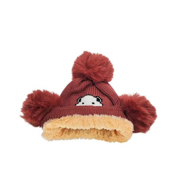 Maroon_Cute_Animal-Themed_Winter_Hats_For_Children
