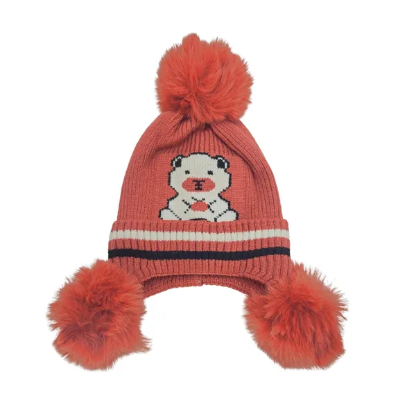 Maroon_Cute_Animal-Themed_Winter_Hats_For_Children