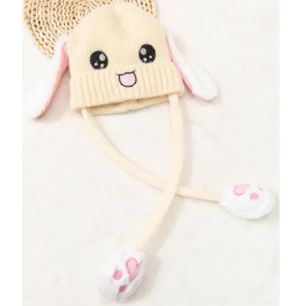 Cream_Plush_Animal_Beanie_Hats_&_Pom-Poms_For_Toddlers