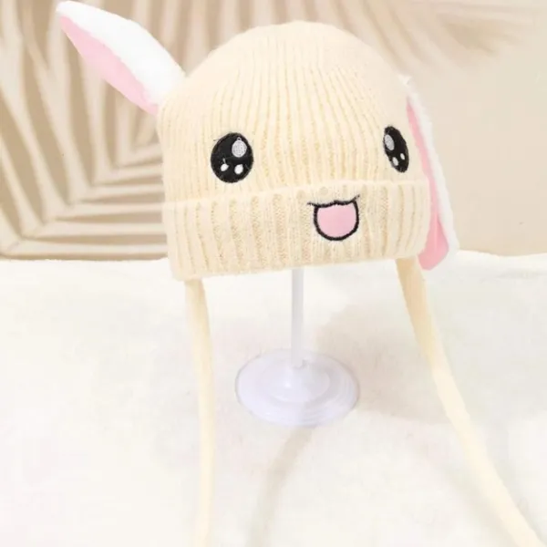 Cream_Plush_Animal_Beanie_Hats_&_Pom-Poms_For_Toddlers