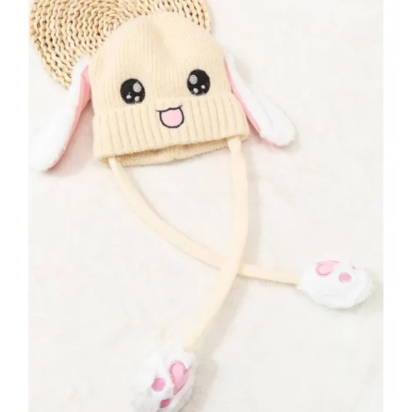 Cream_Plush_Animal_Beanie_Hats_&_Pom-Poms_For_Toddlers