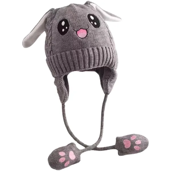 Grey_Plush_Animal_Beanie_Hats_&_Pom-Poms_For_Toddlers