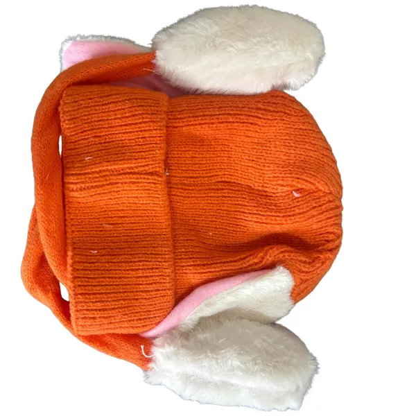 Orange_Plush_Animal_Beanie_Hats_&_Pom-Poms_For_Toddlers