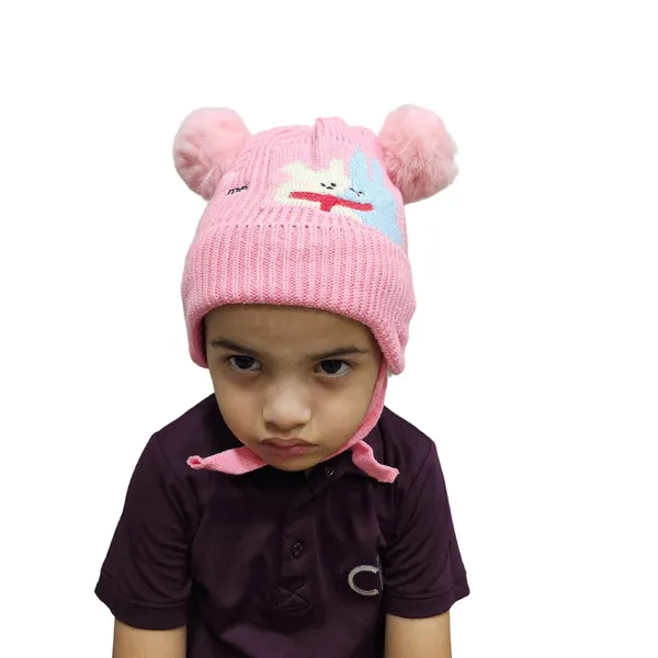 Pink_Winter_Toddler_Beanie_With_Earflaps_For_Boys_&_Girls