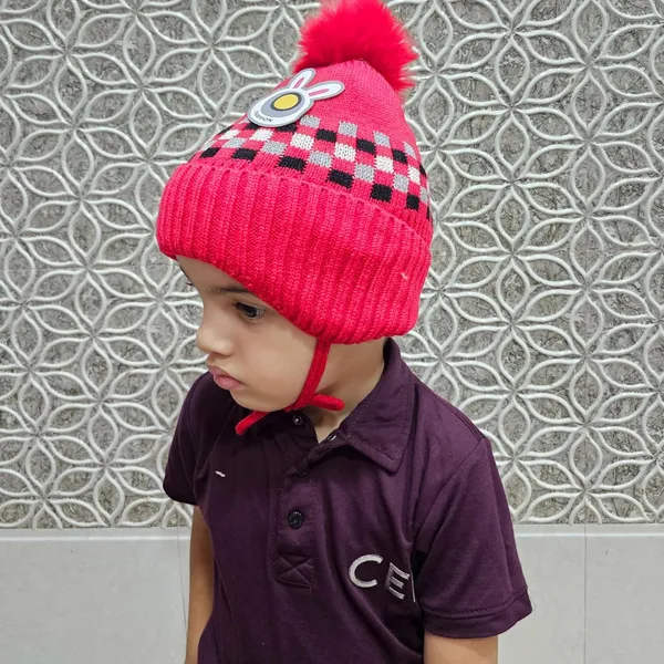 Red_Winter_Cozy_Knit_Hat_For_Toddlers_With_Ear_Flaps