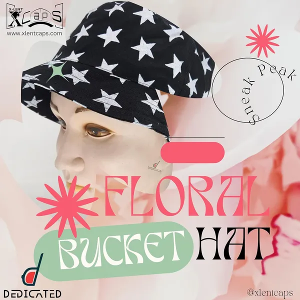 Black_Star_Print_Bucket_Hat_For_Women_And_Men