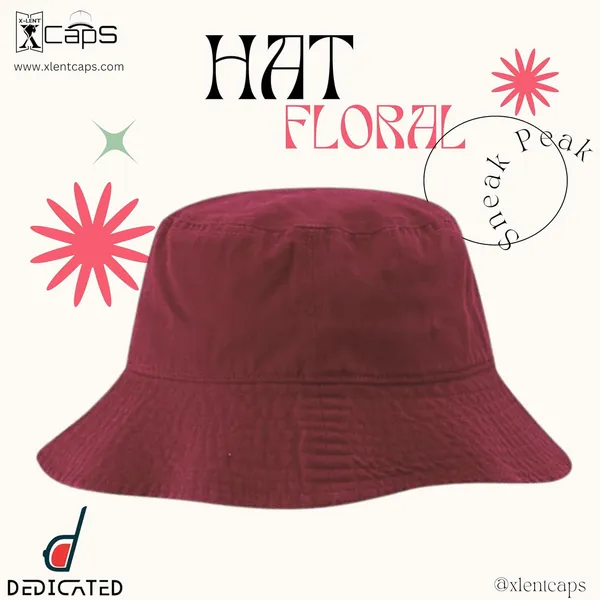 Maroon_Plain_Packable_Cotton_Sun_Hat_For_Men_And_Women