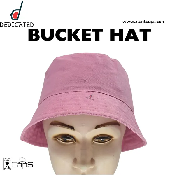 Pink_Plain_Packable_Cotton_Sun_Hat_For_Men_And_Women