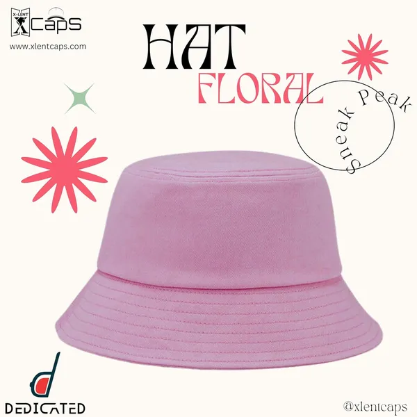 Pink_Plain_Packable_Cotton_Sun_Hat_For_Men_And_Women
