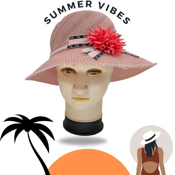 Pink_Wide_Brim_Straw_Panama_Hat_For_Men_&_Women