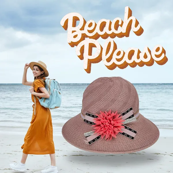 Pink_Wide_Brim_Straw_Panama_Hat_For_Men_&_Women