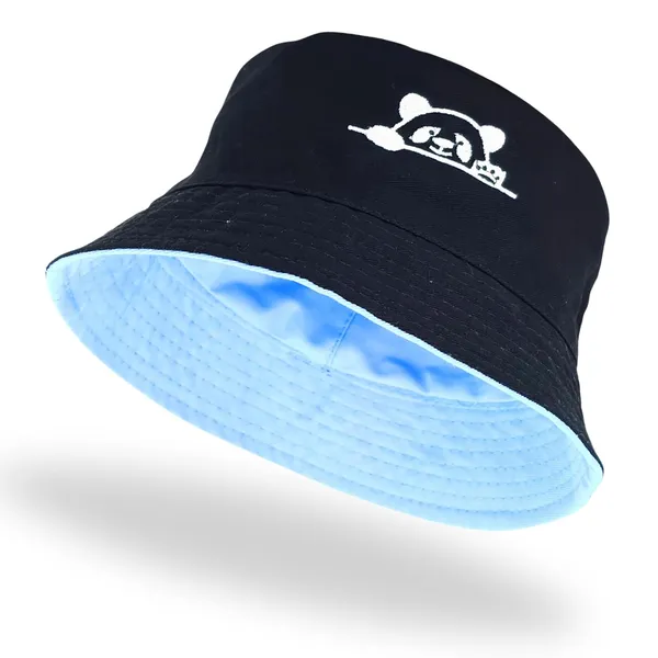 Sky_&_Black_Embroidered_Reversible_Bucket_Hat_For_Men_&_Women