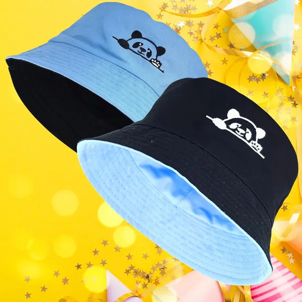 Sky_&_Black_Embroidered_Reversible_Bucket_Hat_For_Men_&_Women