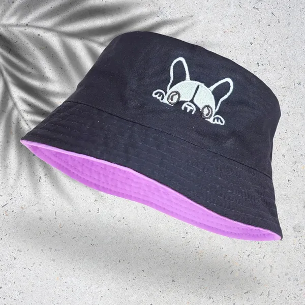Voilet_&_Black_Embroidered_Reversible_Bucket_Hat_For_Men_&_Women