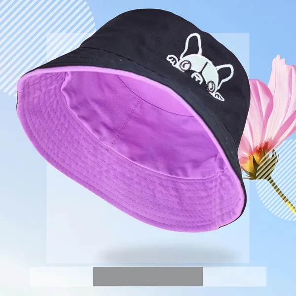 Voilet_&_Black_Embroidered_Reversible_Bucket_Hat_For_Men_&_Women