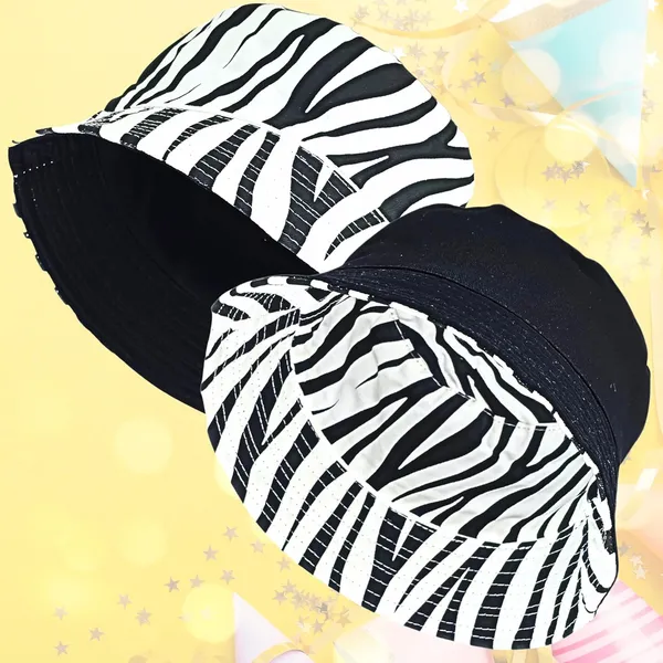 Black_&_White_Summer_Protective_Palm_Reversible_Bucket_Hat