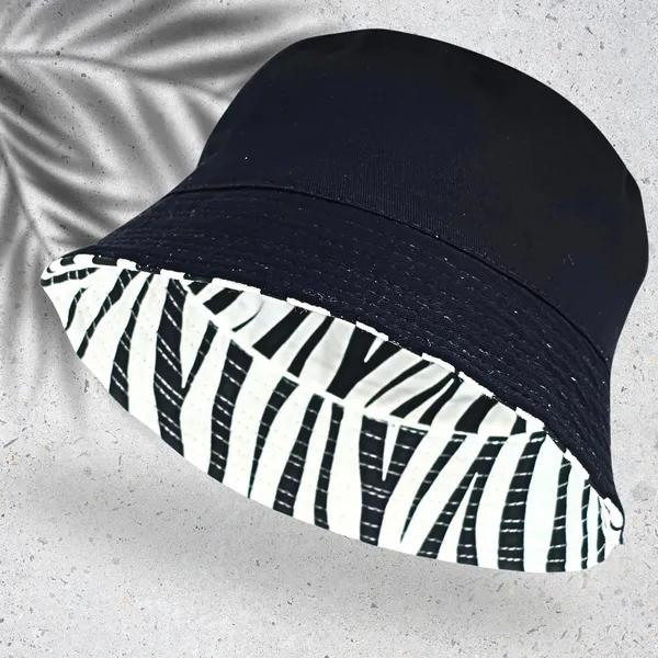 Black_&_White_Summer_Protective_Palm_Reversible_Bucket_Hat