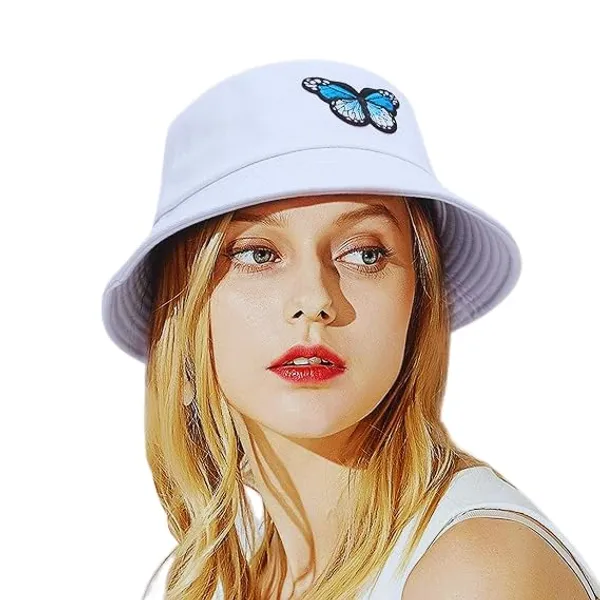 White_Butterfly_Embroidery_Premium_Cotton_Sun_Protection_Fisherman_Cap_For_Women
