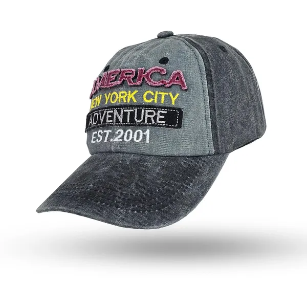 Black_Embroidered_Denim_Look_Adjustable_Cap_For_For_Men_&_Women