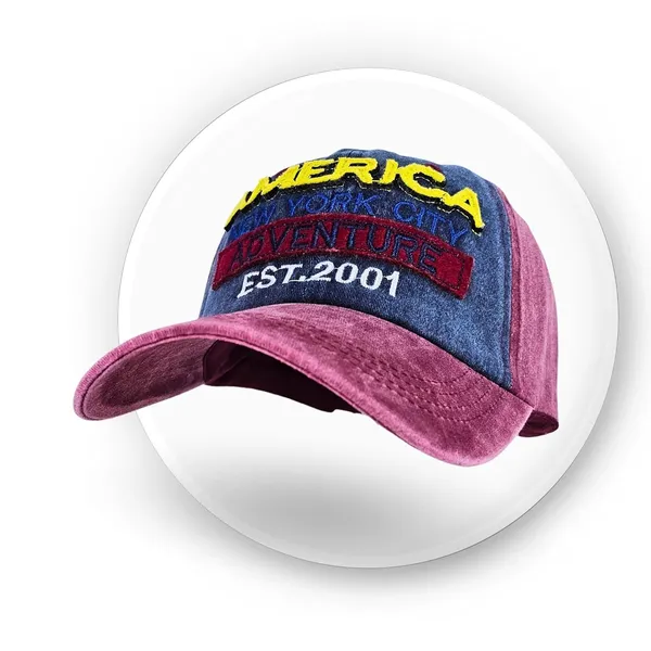 Maroon_Embroidered_Denim_Look_Adjustable_Cap_For_For_Men_&_Women