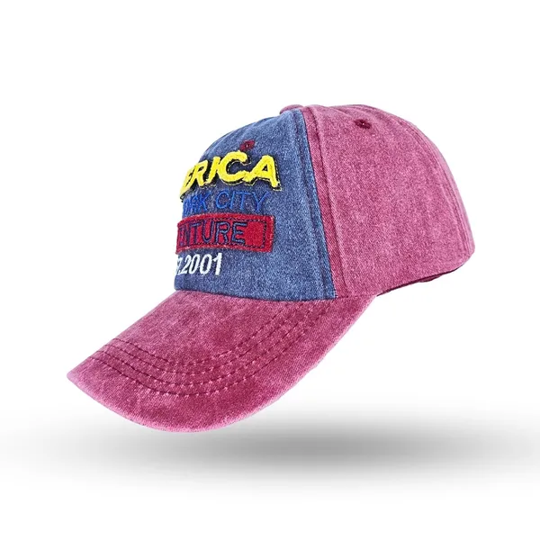 Maroon_Embroidered_Denim_Look_Adjustable_Cap_For_For_Men_&_Women
