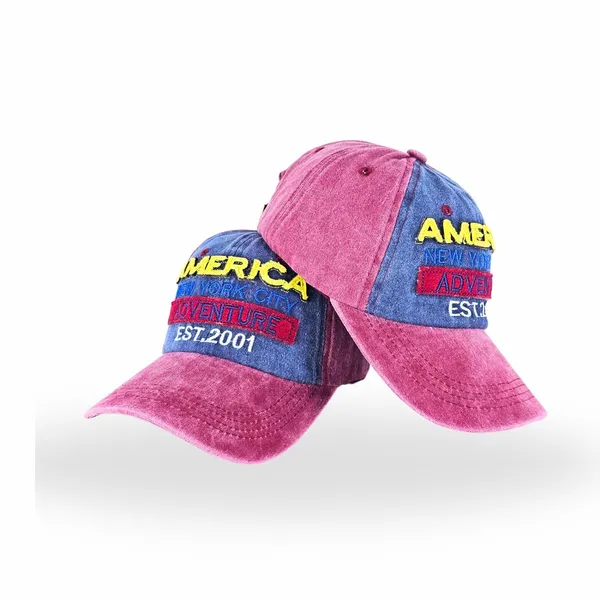 Maroon_Embroidered_Denim_Look_Adjustable_Cap_For_For_Men_&_Women