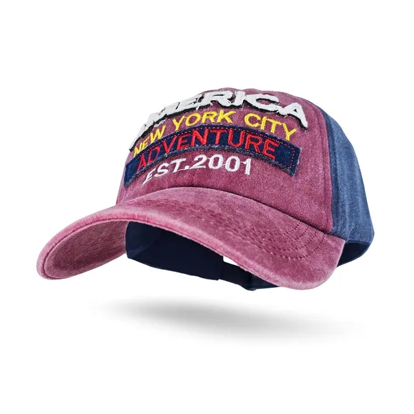 Red_Embroidered_Denim_Look_Adjustable_Cap_For_For_Men_&_Women