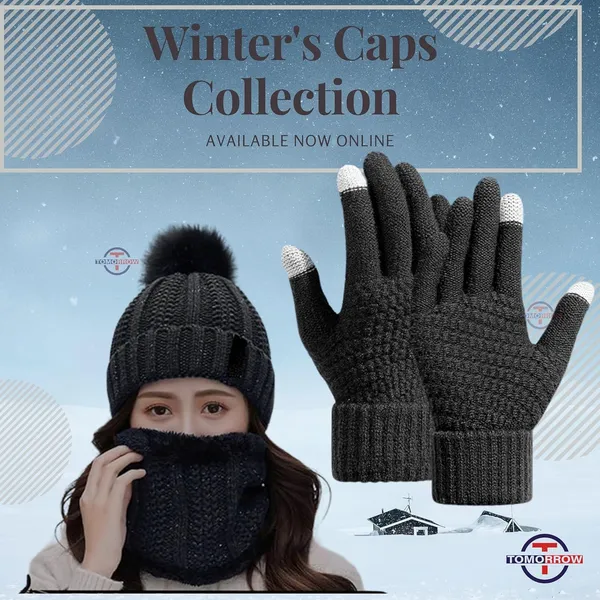 Black_Winter_Cap,_Neck_Warmer_Scarf_With_Touch_Gloves_(3_Piece_Set)