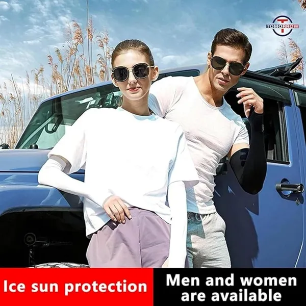 White_&_Charcoal_UV_Protection_Motorcycle_Helmet_Liner_Cap_&_Sun_Protection_Arm_Sleeves_(Pack_Of_2)