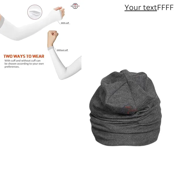 White_&_Charcoal_UV_Protection_Motorcycle_Helmet_Liner_Cap_&_Sun_Protection_Arm_Sleeves_(Pack_Of_2)