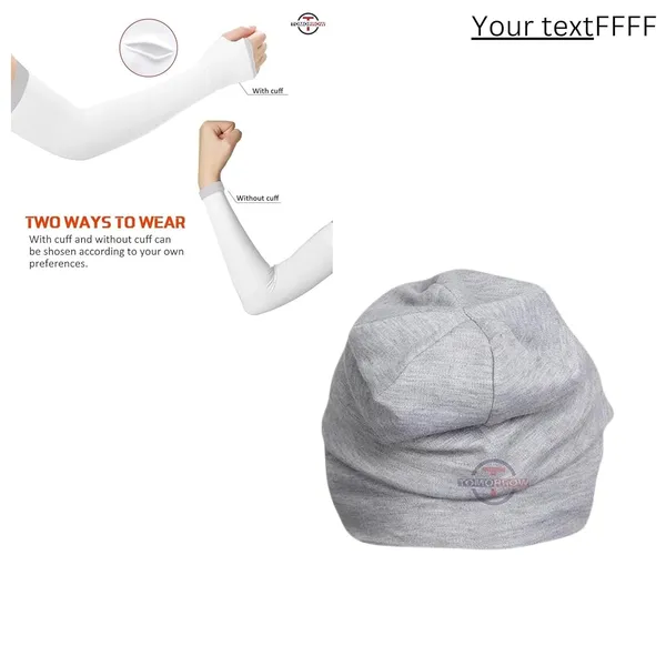 White_&_Silver_UV_Protection_Motorcycle_Helmet_Liner_Cap_&_Sun_Protection_Arm_Sleeves_(Pack_Of_2)