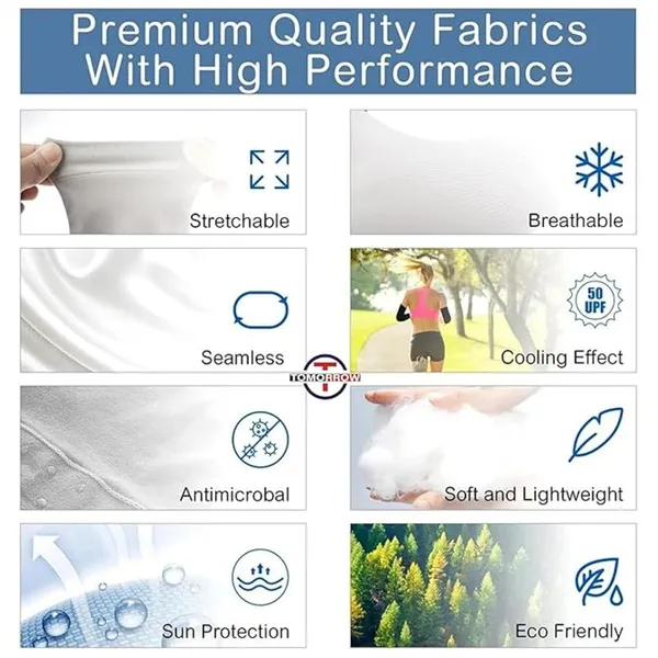 White_&_Silver_UV_Protection_Motorcycle_Helmet_Liner_Cap_&_Sun_Protection_Arm_Sleeves_(Pack_Of_2)