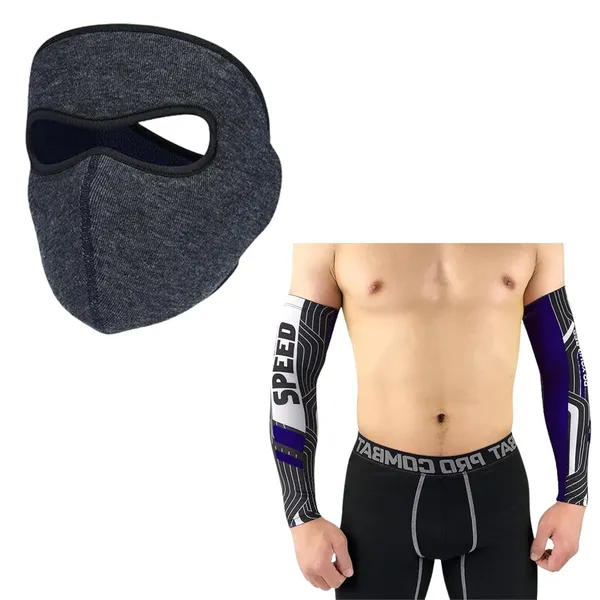 Charcoal_&_Blue_Arm_Sleeves_And_Face_Mask_UV_Protection_For_Men_(Pack_Of_2)