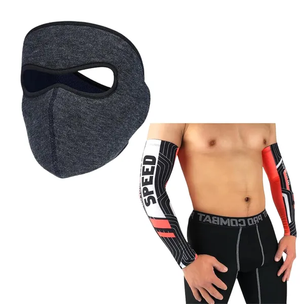 Charcoal_&_Red_Arm_Sleeves_And_Face_Mask_UV_Protection_For_Men_(Pack_Of_2)