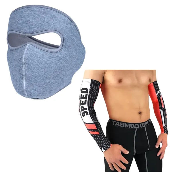 Light_Blue_&_Red_Arm_Sleeves_And_Face_Mask_UV_Protection_For_Men_(Pack_Of_2)