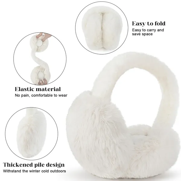 White_Faux_Fur_Cozy_Winter_Foldable_Earmuffs_For_Girls