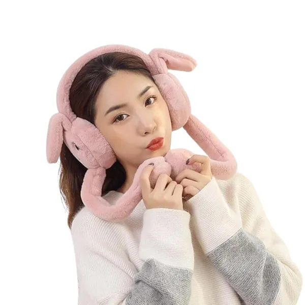 Dark_Pink_Cute_Plush_Animal_Ear_Warmers_For_Women_&_Girls