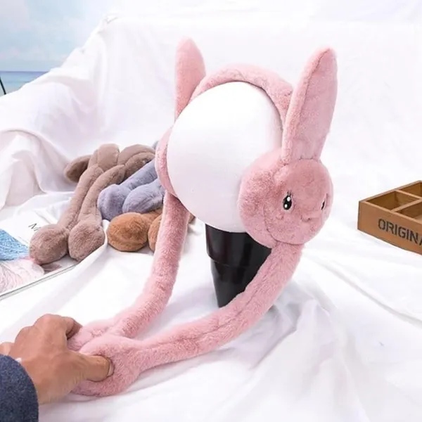 Dark_Pink_Cute_Plush_Animal_Ear_Warmers_For_Women_&_Girls