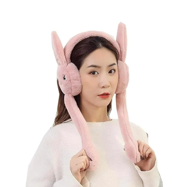 Pink_Cute_Plush_Animal_Ear_Warmers_For_Women_&_Girls