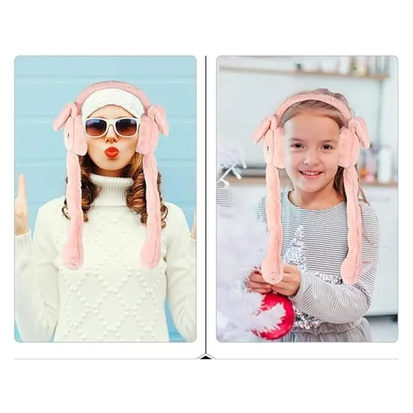 Pink_Cute_Plush_Animal_Ear_Warmers_For_Women_&_Girls