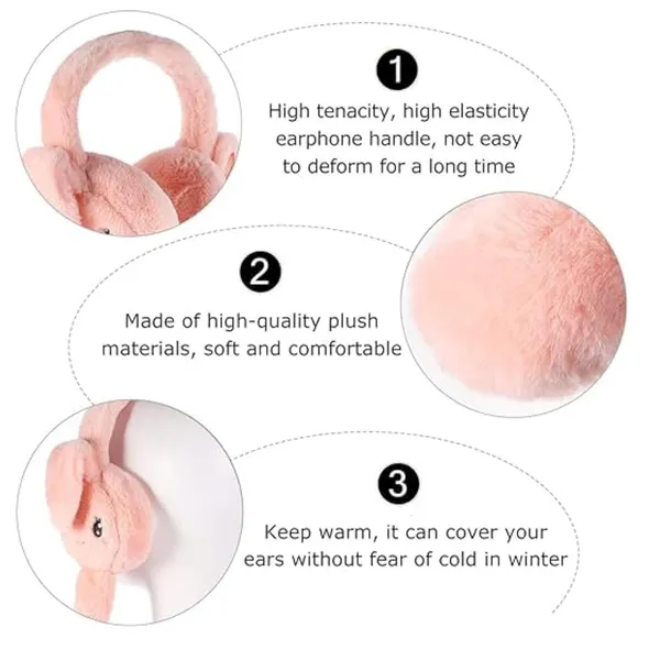 White_Cute_Plush_Animal_Ear_Warmers_For_Women_&_Girls
